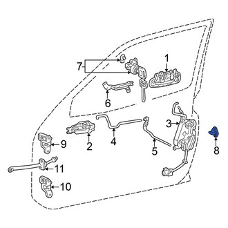 Toyota OE - Rear Door Lock Striker Plate