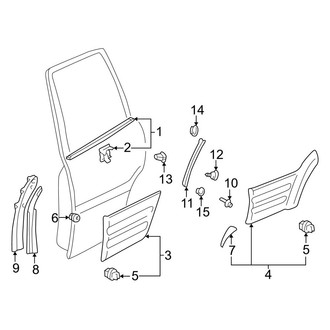 Toyota OE - Rear Door - Exterior Trim (4 Doors Gas)