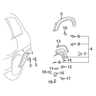 Toyota OE - Quarter Panel - Exterior Trim (4 Doors Gas)