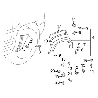 Toyota OE - Quarter Panel - Exterior Trim (Hardtop), (2 Doors)