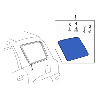 Toyota OE - Rear Left Quarter Glass