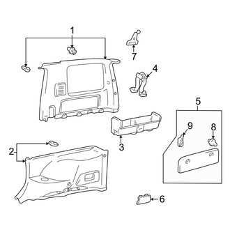 Toyota OE - Quarter Panel - Interior Trim (Hardtop), (2 Doors)