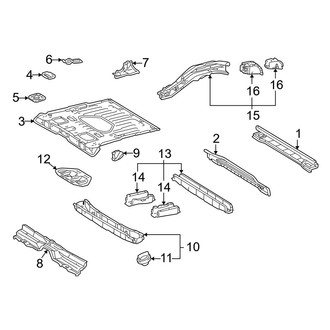 Toyota OE - Rear Body & Floor - Floor & Rails (2 Doors)