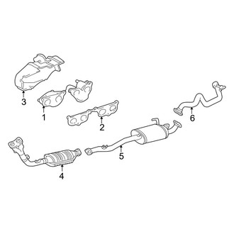Toyota OE - Exhaust System - Exhaust Components (Federal), (2.7L)