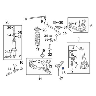 Toyota OE - Lower Suspension Ball Joint Nut & Washer
