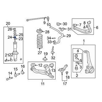 Toyota OE - Front Suspension Shock Absorber & Strut Mount Bushing