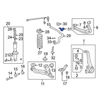 Toyota OE - Front Right Suspension Stabilizer Bar Bracket