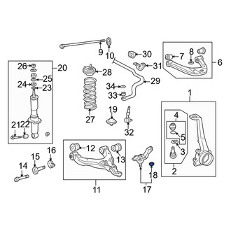 Toyota OE - Lower Suspension Ball Joint Nut & Washer