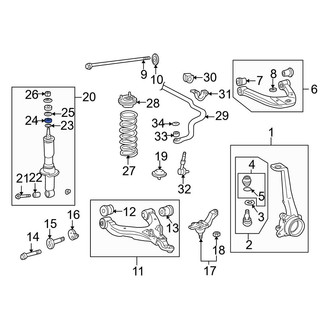 Toyota OE - Front Suspension Shock Absorber & Strut Mount Bushing
