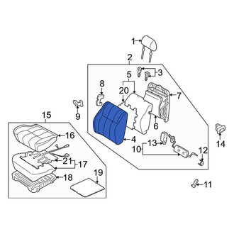 Toyota OE - Center Left Seat Back Cushion Cover