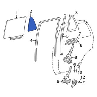 Toyota OE - Rear Left Vent Window Assembly