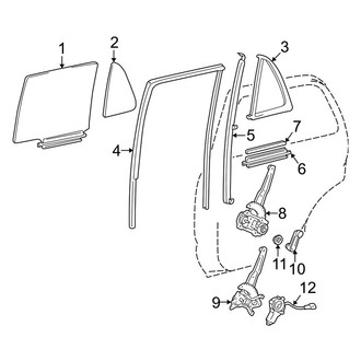 Toyota OE - Rear Door - Glass & Hardware