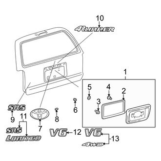 Toyota OE - Lift Gate - Exterior Trim
