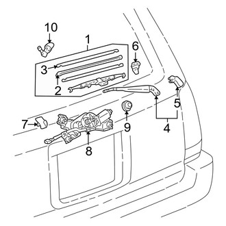 Toyota OE - Lift Gate - Wiper & Washer Components