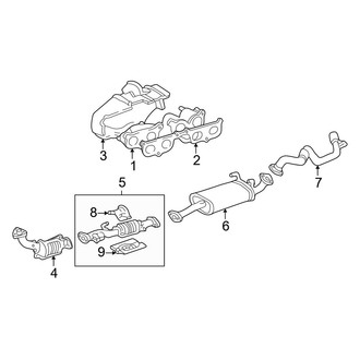 Toyota OE - Exhaust System - Exhaust Components (California), (2.7L)