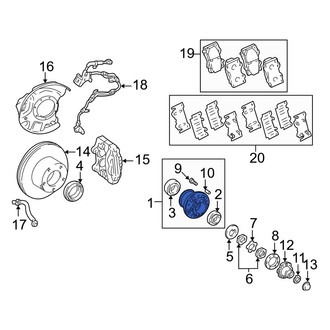 Toyota OE - Front Wheel Bearing and Hub Assembly