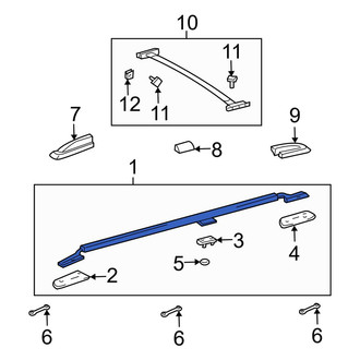 Toyota OE - Left Roof Luggage Carrier Side Rail