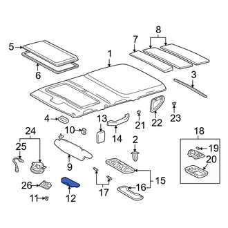 Toyota OE - Left Sun Visor Cover