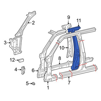 Toyota OE - Left Body B-Pillar Reinforcement