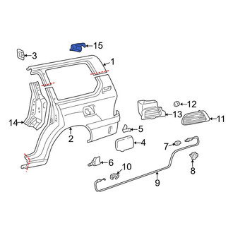 Toyota OE - Rear Left Roof Side Rail Bracket