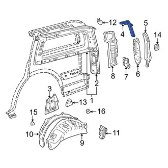 Toyota OE - Rear Left Upper Inner Quarter Panel Reinforcement