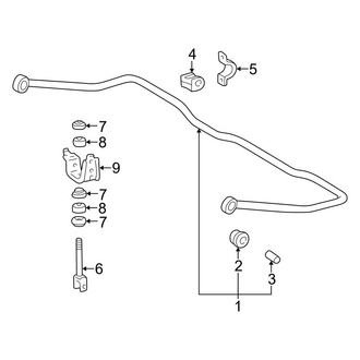 Toyota OE - Rear Suspension - Stabilizer Bar & Components