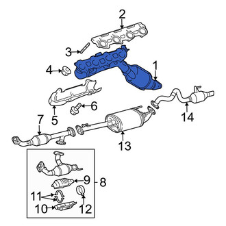 Toyota OE - Right Catalytic Converter with Integrated Exhaust Manifold