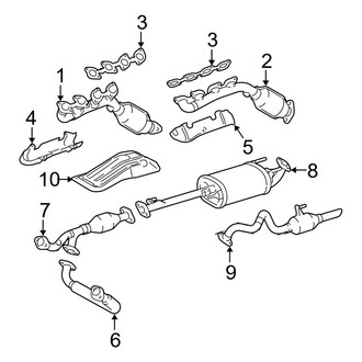 Toyota OE - Exhaust System - Exhaust Components (4.7L)