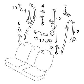 Toyota OE - Restraint Systems - Rear Seat Belts (2nd Row, With 3rd Row Seat), (Limited / SR5)