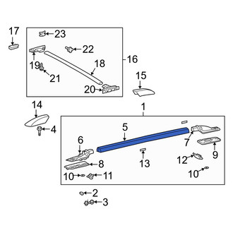Toyota OE - Left Roof Luggage Carrier Side Rail