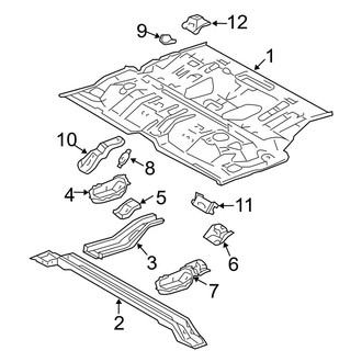 Toyota OE - Pillars, Rocker & Floor - Floor & Rails (Center Floor, W/O 3rd Seat)