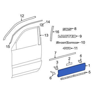Toyota OE - Rear Left Lower Door Molding