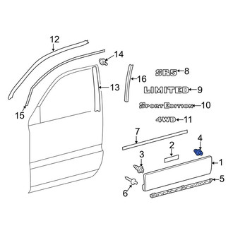 Toyota OE - Rear Lower Door Molding Clip