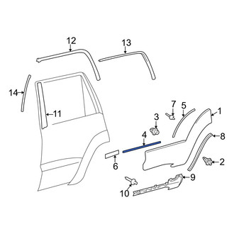Toyota OE - Center Upper Door Molding Seal