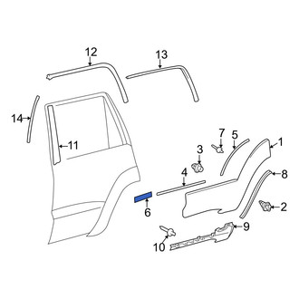 Toyota OE - Front Upper Door Molding Seal