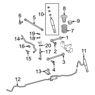 Toyota OE - Rear Suspension - Stabilizer Bar & Components (With Coil Spring Suspension)
