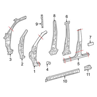 Toyota OE - Pillars, Rocker & Floor - Center Pillar & Rocker