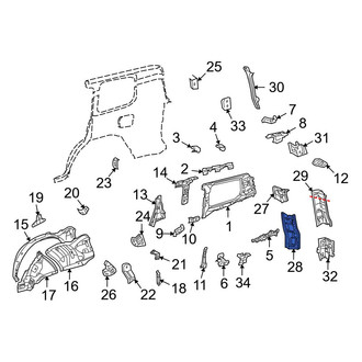 Toyota OE - Rear Right Lower Inner Quarter Panel Extension