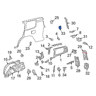 Toyota OE - Left Liftgate Stop Bumper Bracket