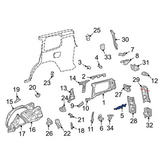 Toyota OE - Right Lower Quarter Panel Trim Panel Bracket