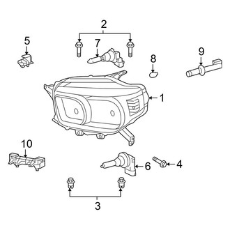 Toyota OE - Front Lamps - Headlamp Components