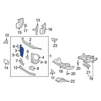 Toyota OE - Front Right Radiator Support Side Panel
