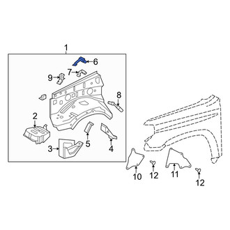 Toyota OE - Front Left Fender Apron Reinforcement Bracket