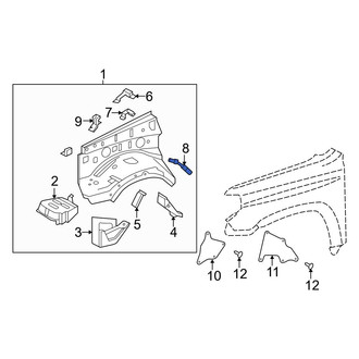 Toyota OE - Front Right Fender Apron Extension