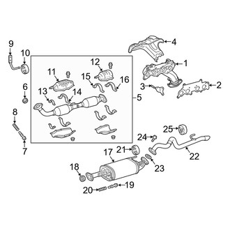 Toyota OE - Exhaust System - Exhaust Components (2.7L)