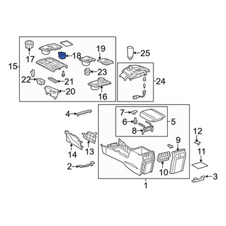 Toyota OE - Rear Console Cup Holder
