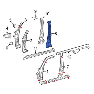 Toyota OE - Left Body B-Pillar Reinforcement