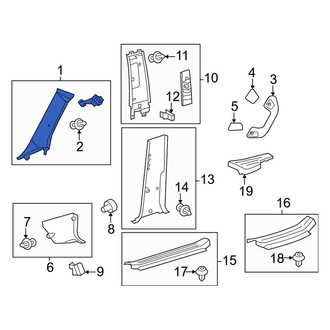 Toyota OE - Left Body A-Pillar Trim Panel