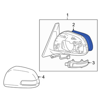 Toyota OE - Front Left Door Mirror Glass