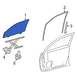 Toyota OE - Front Left Door Glass